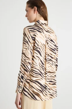 Blusa in raso animalier - Animalier
