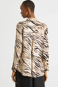 Blusa in raso animalier - Animalier