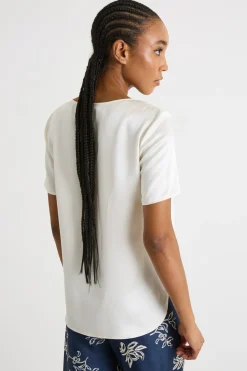 Blusa in raso - Bianco
