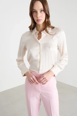 Blusa in raso - Bianco