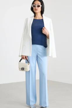 Blusa in raso - Blu