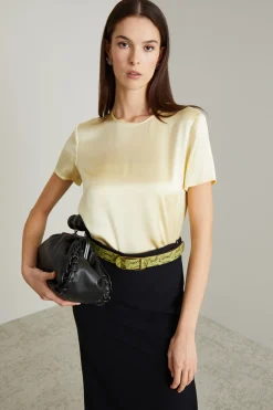 Blusa in raso di seta - Giallo