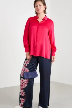 Blusa in raso leggero - Rosa