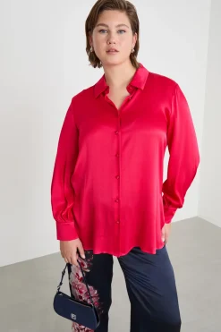 Blusa in raso leggero - Rosa