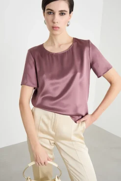 Blusa in raso - Lilla