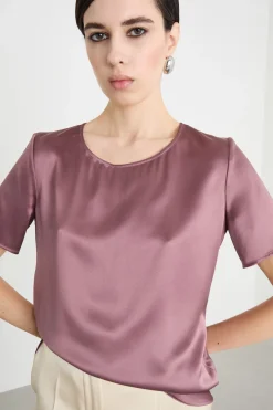 Blusa in raso - Lilla