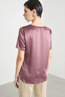 Blusa in raso - Lilla