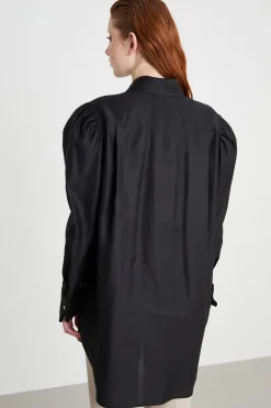 Blusa in raso - Nero