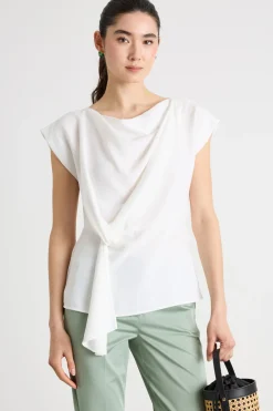 Blusa in raso opaco - Bianco