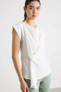 Blusa in raso opaco - Bianco