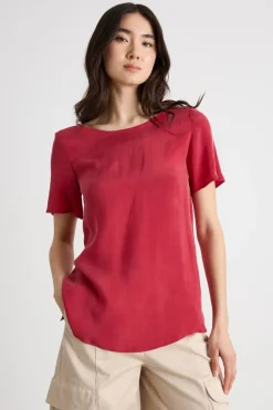 Blusa in raso - Rosso