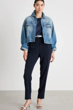 Blusa in raso stretch - Blu