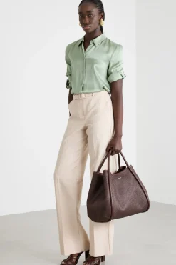 Blusa in raso - Verde