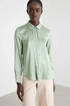 Blusa in raso - Verde