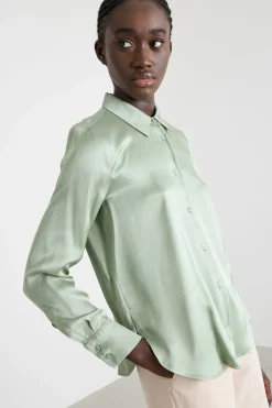 Blusa in raso - Verde