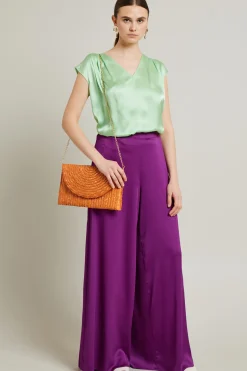 Blusa in raso - Verde
