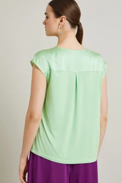 Blusa in raso - Verde