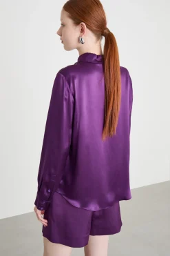 Blusa in raso - Viola