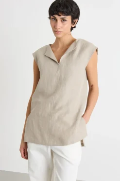 Blusa in tela leggera - Beige