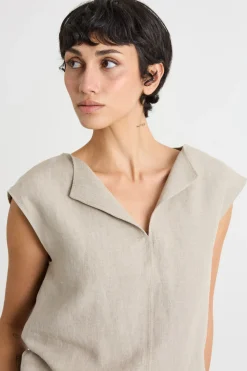 Blusa in tela leggera - Beige