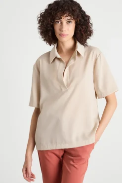 Blusa in tessuto leggero - Avorio