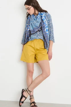 Blusa in twill - Blu