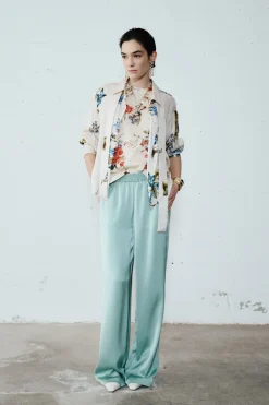 Blusa in twill stampato - Avorio