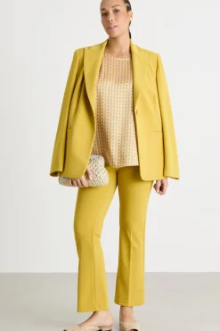 Blusa in twill stampato - Giallo