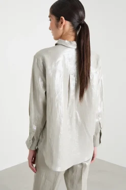 Blusa laminata - Argento