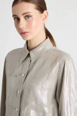 Blusa laminata - Grigio