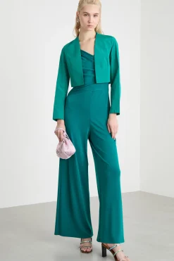 Bolero open-front in taffettà - Verde