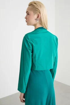 Bolero open-front in taffettà - Verde
