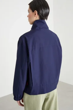 Bomber boxy in ottoman - Blu