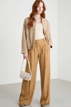 Bomber con paillettes - Cammello