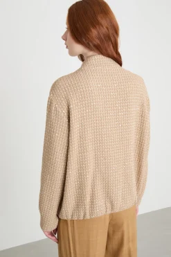 Bomber con paillettes - Cammello