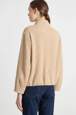 Bomber con paillettes - Cammello