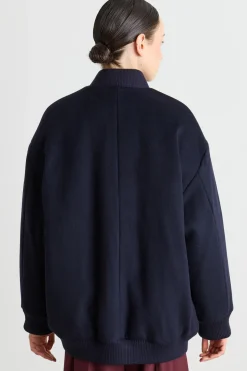 Bomber imbottito con patch - Blu