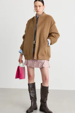 Bomber imbottito con patch - Cammello