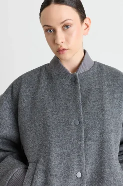 Bomber imbottito con patch - Grigio