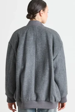 Bomber imbottito con patch - Grigio