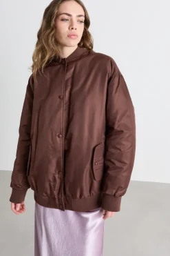 Bomber imbottito corto - Marrone