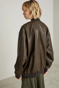 Bomber in jersey spalmato - Testa Di Moro
