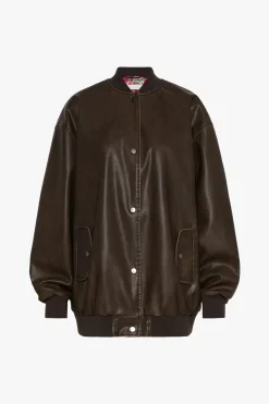 Bomber in jersey spalmato - Testa Di Moro