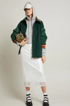 Bomber in lana - Verde Arancio