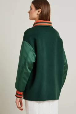 Bomber in lana - Verde Arancio