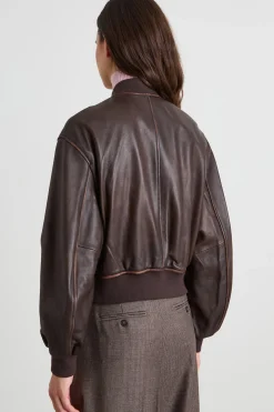 Bomber in nappa - Marrone