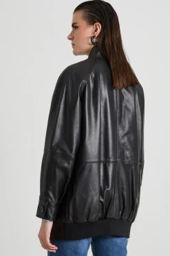 Bomber in pelle - Nero
