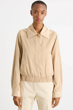 Bomber in raso antigoccia - Beige