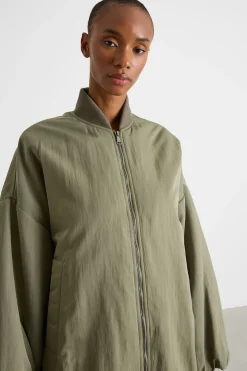 Bomber in twill antigoccia - Verde