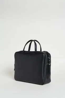 Borsa a bauletto media in pelle - Nero